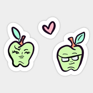 Green Apple Lovers Sticker